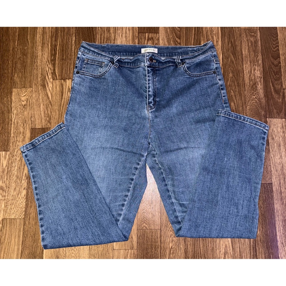 Orvis Denim Jeans Womens Size 14 Blue‎ Wash Comfort Stretch Casual Classic